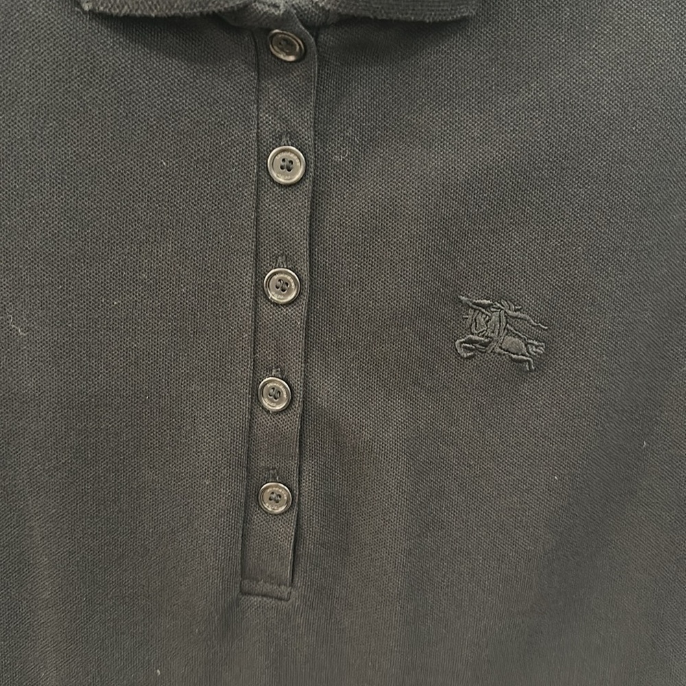 Burberry Women's Classic Black Polo Shirt Size Medium - Picture 5 of 7